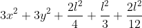 3x^2 + 3y^2 + \frac{2l^2}{4}+\frac{l^2}{3}+\frac{2l^2}{12}